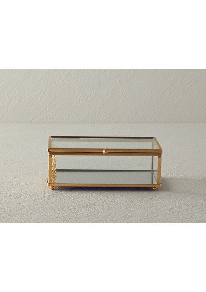 Glossy Cam Dekoratif Kutu 15X10X5,5 cm Gold