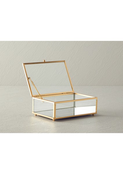 Glossy Cam Dekoratif Kutu 15X10X5,5 cm Gold