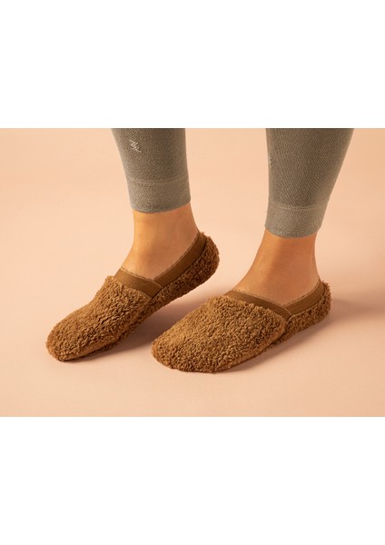 New Soft Kadın Peluş Çorap 36-40 Kahverengi.