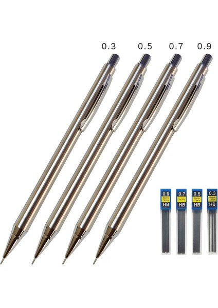 0.5 Kalem ve Kurşun Yaratıcı Metal Mekanik Kurşunkalemler Basit Öğrenciler Yazma Kroki Boyama Kalemler 0.3/0.5/0.7/0.9/2.0mm Kurşun Yazma Malzemeleri (Yurt Dışından)