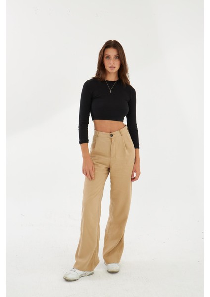 Kadın Chloe Vizon Wide Leg Lyocell Kumaş Pantolon fiyatları