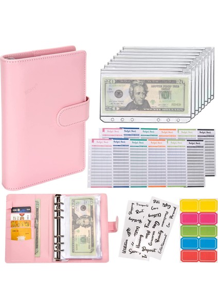 Açık Mavi Kapak A6 A6 Planlayıcısı Defter Gündem Bütçe Çalışma Kitabı Fransız Bütçesi Zarf Bağlayıcı Bağlayıcı Cepler Para Bütçe Tasarrufu Fatura Düzenleme (Yurt Dışından)