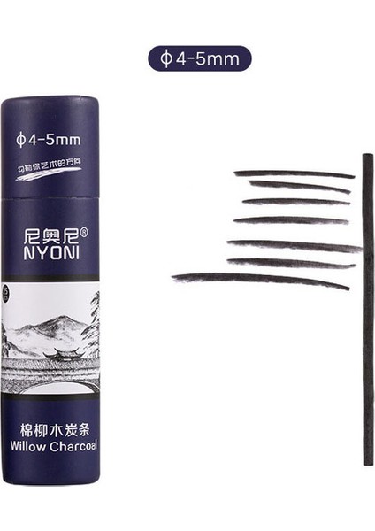4-5 mm 25 Adet Söğüt Kömürü Sopa Kömür Kalem Özel Yumuşak Kömür Kroki Karbon Suda Çözünür Sanat Harkömür Şerit Boyama Malzemeleri (Yurt Dışından)