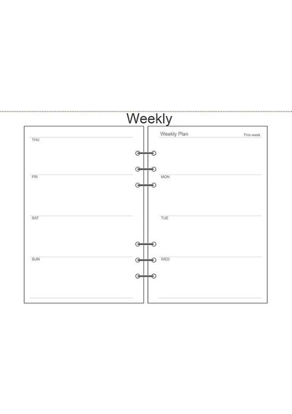 Haftalık A5 A5 A6 A7 Woodfree Baskı Kağıdı Planlayıcısı Filofax Yaratıcı Ofis Dizüstü Bilgisayarı Için Iç Sayfalar Spiral Dolgu Kağıtları Bağlayıcı Iç Sayfa (Yurt Dışından)