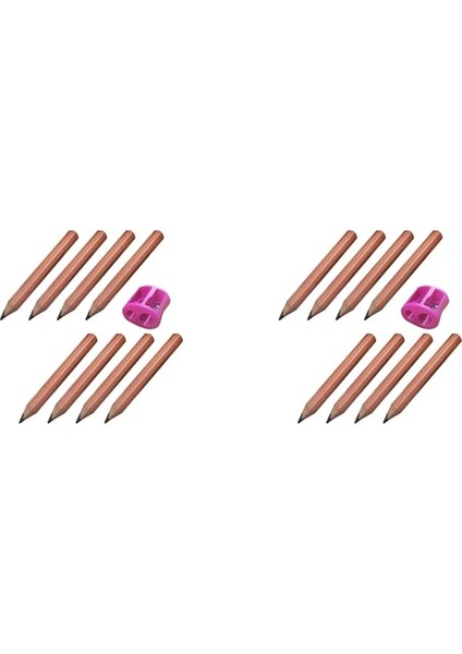 Ahşap Rengi Kısa Üçgen Kalemler Mini Ahşap Üçgen Kalemler Anaokulu Için Acemi Kavrama Yazma Kalem, 3,5 Inç, 16 Adet (Yurt Dışından)