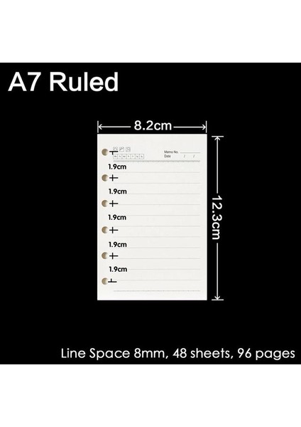 A7 Çizgili Yüksek Kaliteli Telli Defter A7 Insert Yedekler 6 Delik Gevşek Yaprak Spiral Günlüğü Planlayıcısı Iç Çekirdek 100G Kağıt (Yurt Dışından)