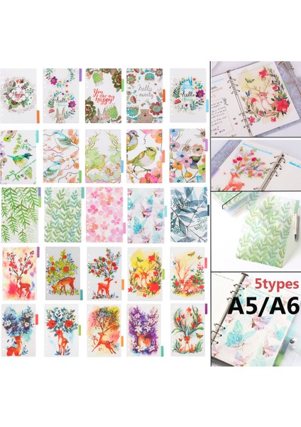 B5-Type1 Plastik Kabuk Kategori Sayfaları Doldurulabilir Telli Defter Defter Çağrı Ayırıcı Not Defteri A5A6 Için Iç Kağıt Bölücüler (Yurt Dışından)
