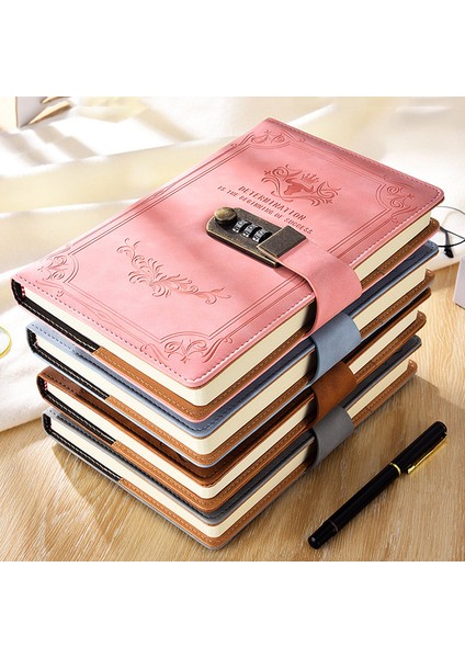 Gri A5 200 Sayfa Retro Şifre Kitap Kilitli Günlüğü Kalınlaşmış Yaratıcı El Defter Öğrenci Not Defteri Kırtasiye Dizüstü Bağlayıcı (Yurt Dışından)