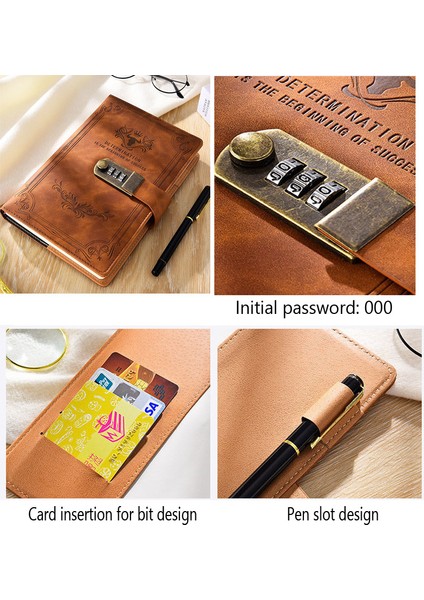 Gri A5 200 Sayfa Retro Şifre Kitap Kilitli Günlüğü Kalınlaşmış Yaratıcı El Defter Öğrenci Not Defteri Kırtasiye Dizüstü Bağlayıcı (Yurt Dışından)