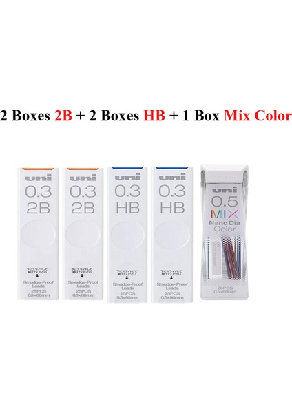2b Hb Mix Set Uni Kuru Toga Mekanik Kurşun Kalem M5-1017 Rulet Modeli Otomatik Döndür Uç 0.5mm Sanat Kroki Boyama Ofis Okul Malzemeleri (Yurt Dışından)