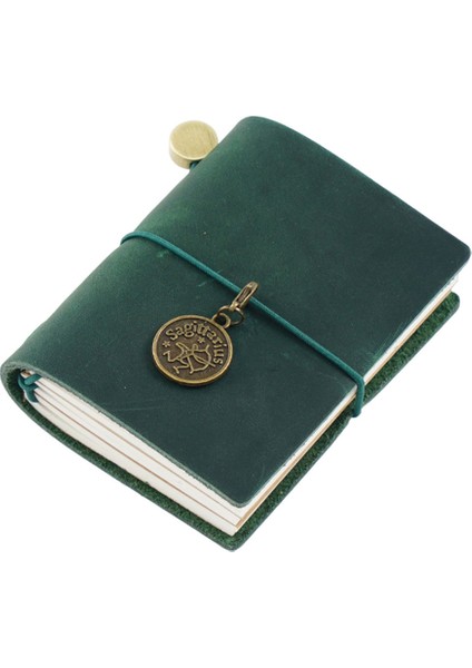 Green-Fm El Yapımı Vintage Gezgin Kitapçığı Mini Edition Mını Gevşek Yaprak Defter Üst Katman Dana Derisi Cep Günlüğü Kitap Defter (Yurt Dışından)