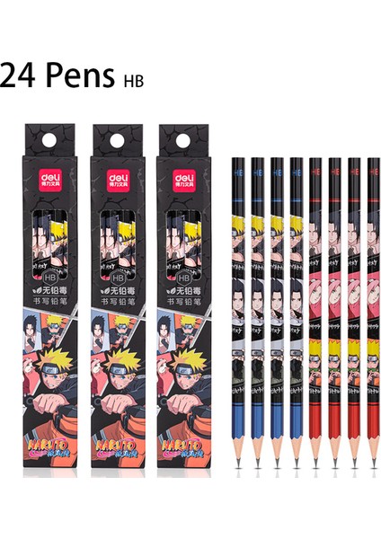 24 Kalemler Hb Deli 8/16/32 Adet/grup Altıgen Ahşap Kalem Hb 2b Kalem Anime Görünüm Okul Malzemeleri Kırtasiye Çizim Kalemi (Yurt Dışından)