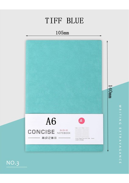 Tiffany Blue A6 Taşınabilir Dizüstü Bilgisayarlar A6 Gezgin Günlükleri Okul Ofisi Toplantı Kayıt Not Defteri, Yumuşak Deri Günlükler, 160 Sayfa, 80GSM, Gündem 2023/24 (Yurt Dışından)