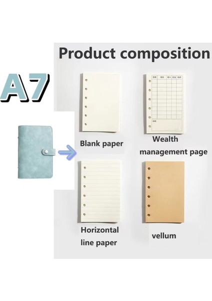 A7 DESEN11 A7 A7 Ayrılabilir Dizüstü Küçük Taze Japon El Kitabı Cep Kitabı Basit Toka Gevşek Yapraklı Defter Öğrenci Okul Malzemeleri (Yurt Dışından)