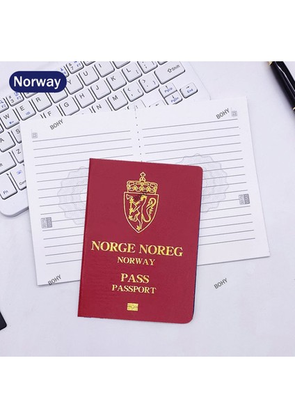 Norveç Hattı Dizüstü 9X12.5 Filme Simülasyon Pasaportlar Mini Cep Not Defteri Hattı Dizüstü Sahne Kawaii 32 Ülke Yaratıcı Hediye Dergisi Kore Kırtasiye (Yurt Dışından)