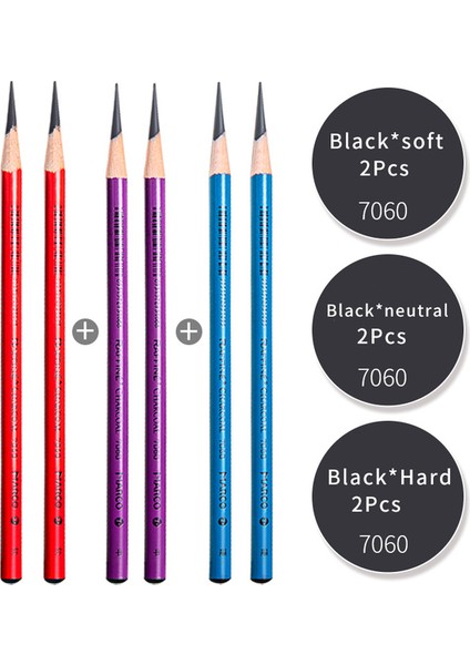 7060 6 Adet Marco Yüksek Işık Beyaz Kroki Kömür Yumuşak/orta/sert Karbon Kalem Sanat Öğrencisi Özel El-Boyalı Hb Boyama Beraberlik Sınav Kalemi (Yurt Dışından)
