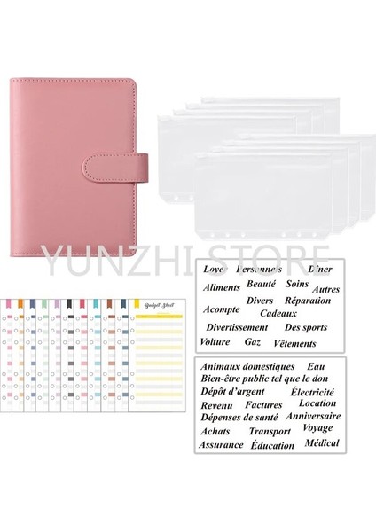 Gül Pembe A6 A6 Bütçe Bağlayıcı Kitleri Dizüstü Dıy Günlüğü Planlayıcısı Organizatör 8 Adet Cepler Okul Tedarikçisi 2 Adet Fransız Alfabesi Çıkartmalar (Yurt Dışından)
