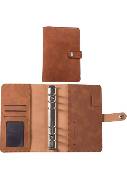 Kahverengi Kapak A6 A6 Bağlayıcı Bütçe Planlayıcısı Defter Kapakları Klasör A6 Boyutu 6 Delikli Bağlayıcı Cepler Plastik Bağlayıcı Fermuar Para Tasarruf Zarfı (Yurt Dışından)
