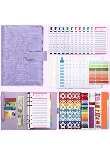 Lüks Set Timsah Desen Bütçe Planlayıcısı Bütçe Zarfları ile Nakit Zarf Bağlayıcı A6 Bağlayıcı Cepler Bütçeleme Için Nakit Zarf Cüzdan (Yurt Dışından) fiyatları