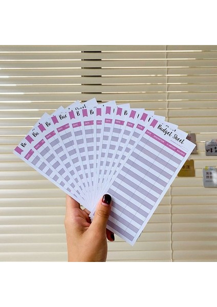 Pembe A5 A5 A6 Şeffaf Bağlayıcı Bütçe Planlayıcısı Organizatör 6 Halka Bağlayıcı Kapağı 6 Adet Bağlayıcı Cepleri ve 12 Parça Gider Bütçe Sayfaları (Yurt Dışından)