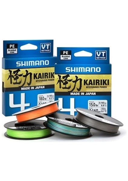 Ip Misina SHIMANO Kairiki 4 Steel Gray(Gri) 0,20MM 150MT 4 Kat fiyatları