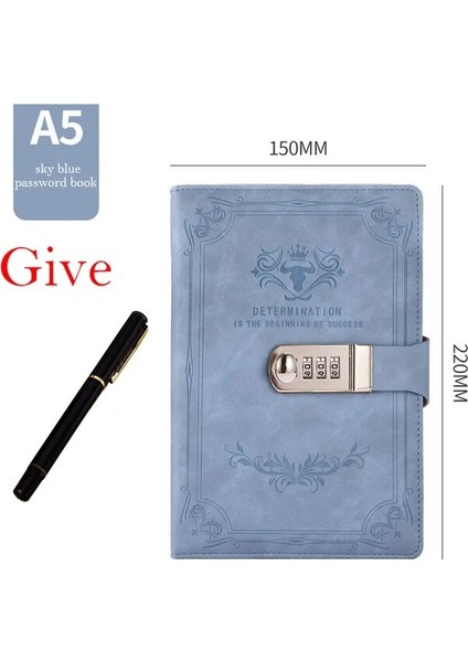 Mavi Defter 200 Sayfa A5 Retro Şifre Kitabı Kilitli Günlüğü Kalınlaştırılmış Şifre Kilidi Öğrenci Not Defteri Kırtasiye Defter Özel Teklif Klasik Kitaplar (Yurt Dışından)