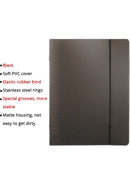 Siyah Kabuk-1pc B5 A5/b5/a4 Bağlayıcı Defter Gevşek Yaprak Doldurulabilir Izgara/çizgi/boş/nokta Günlük Planlayıcısı Dergisi Üniversite Öğrencileri Okul Ofis Malzemeleri (Yurt Dışından)