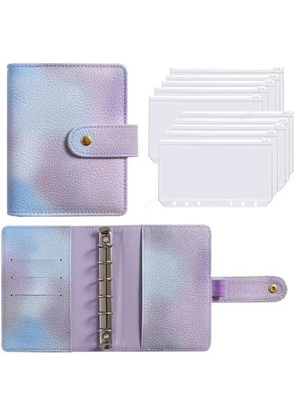 C Seti A7 2023 Yeni Pu Deri Defter A7 Bağlayıcı Dıy Planlayıcısı Organizatör 6 Fermuarlı Cepler 12 Adet Bütçe Sayfası 2 Adet Fransız Alfabesi Çıkartmalar (Yurt Dışından)