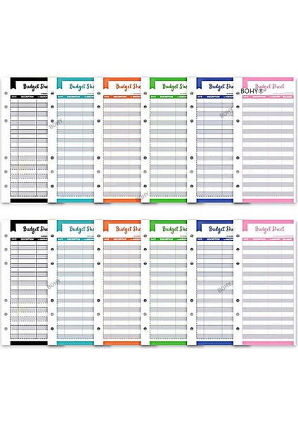 12 Programları A6 A6 Bağlayıcı Bütçe Planlayıcısı Defter Kapakları Klasör A6 Boyutu 6 Delikli Bağlayıcı Cepler Plastik Bağlayıcı Fermuar Para Tasarruf Zarfı (Yurt Dışından)