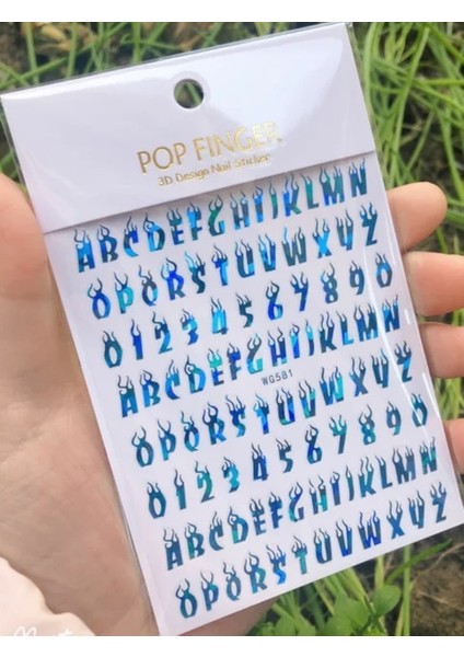 WG581LSLAN Yeni Roman 26 Ingilizce Alfabe Numarası 3D Kendinden Yapışkanlı Nail Art Çıkartma Kelime Küçük Harf Tırnak Dövmeler Süslü Çıkartmalar (Yurt Dışından)