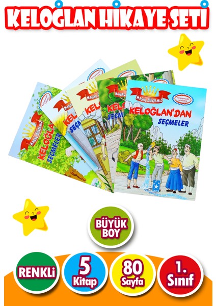 Keloğlanmasalları 1. Sınıflar Için  5 Kitap Büyük Boy 80 Sayfa