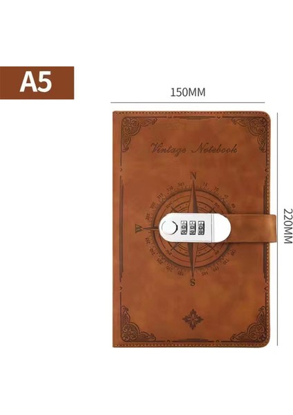 A1 A5 A5RETRO Şifre Defter Kilitli Dergisi Kalınlaşmak Basit Öğrenci Not Defteri El Kitabı Gezginler Kırtasiye Ofis Okul Malzemeleri (Yurt Dışından)