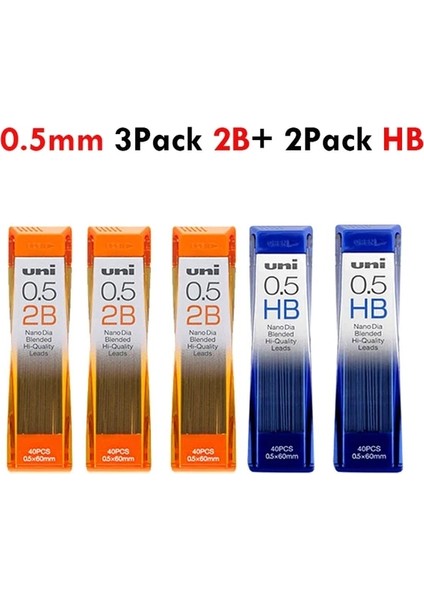 5 Kutu 0.5mm Mix Kurşun Uni Kawaii Mekanik Kurşun Kalem Okul Kırtasiye Malzemeleri 0.3/0.5mm Çift Modlu Rotasyon Öğrenciler Anti-Kırık Çekirdek Otomatik Kalemler (Yurt Dışından)