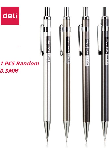 1 Kalem 0.5 mm Delı Metal Mekanik Kurşun Kalem 0.5/0.7 mm Siyah Kurşun Yazma Kalem Çizim Eskiz Kalem Okul Malzemeleri (Yurt Dışından)