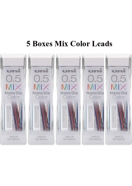 5 Kutu Mix Renk Uni Kuru Toga Mekanik Kurşun Kalem M5-1017 Rulet Modeli Otomatik Olarak Döndür Uç 0.5mm Sanat Kroki Boyama Ofis Okul Malzemeleri (Yurt Dışından)