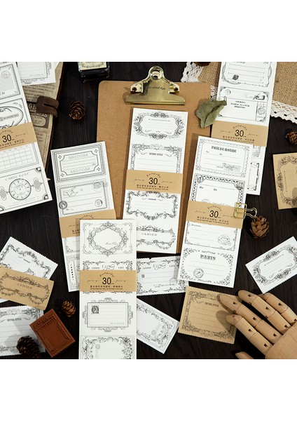 Ayın E-Ode'u 30 Adet Not Yapışkan Notlar Kağıt Sığır Derisi Nostaljik Edebi El Kitabı Dekoratif El Yazısı Ses Sınır Malzemesi 190*73 mm (Yurt Dışından) fiyatları