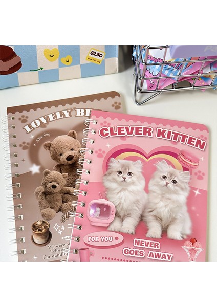 No.4 1 Adet Sevimli Dizüstü 50 Sayfalık A5 Amerikan Tarzı Bobin Not Defteri Güzel Karikatür Hayvan Yavru Yatay Çizgi Dergisi Scrapbooking (Yurt Dışından) fiyatları