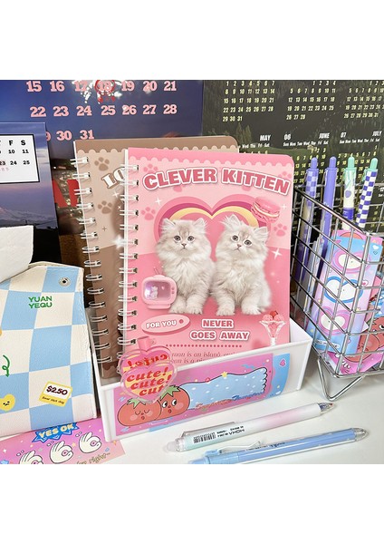 No.4 1 Adet Sevimli Dizüstü 50 Sayfalık A5 Amerikan Tarzı Bobin Not Defteri Güzel Karikatür Hayvan Yavru Yatay Çizgi Dergisi Scrapbooking (Yurt Dışından) modelleri