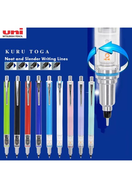 1 Beyaz 0.7mm Uni Döner Mekanik Kalemler Japonya Kuru Toga Advance M5-559 0.3/0.5/0.7 mm Portaminas Anti-Kırık Çekirdek Lapicero Okul Malzemeleri (Yurt Dışından)