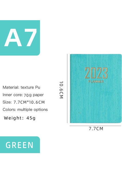E 1 Adet 2023 A7 Mini Dizüstü 365 Gün Taşınabilir Cep Not Defteri Günlük Haftalık Gündem Planlayıcısı Defterler Kırtasiye Ofis Okul Malzemeleri (Yurt Dışından)
