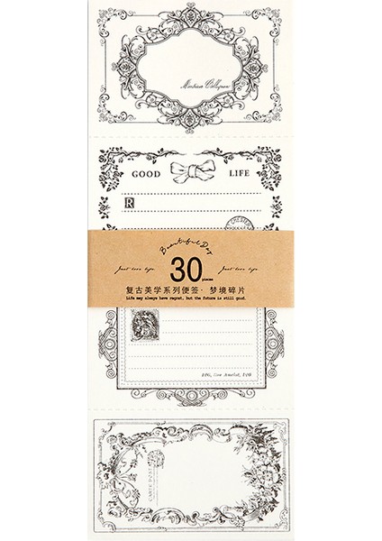 Ayın E-Ode'u 30 Adet Not Yapışkan Notlar Kağıt Sığır Derisi Nostaljik Edebi El Kitabı Dekoratif El Yazısı Ses Sınır Malzemesi 190*73 mm (Yurt Dışından) indirimleri