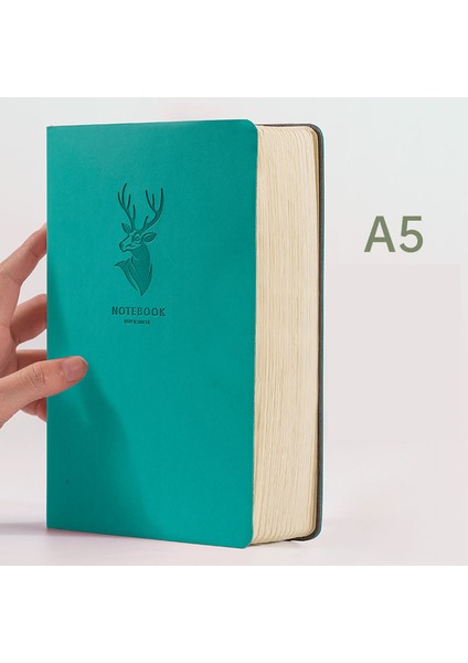 416 Sayfa Yeşil Süper KALIN!416 Sayfa Deri Geyik Defter A5 Günlük Dizüstü Iş Ofisi Günlük Çalışma Not Defteri 1-2 Yıl Hediye Olarak Yazma (Yurt Dışından)