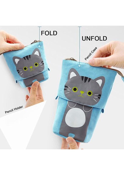 Lvseshengdan Tuval Teleskopik Kalem Çantası Trafo Kalem Tutucu Karikatür Kalem Kutuları Kırtasiye Kozmetik Malzemeleri Depolama Organizasyonu (Yurt Dışından) indirimleri