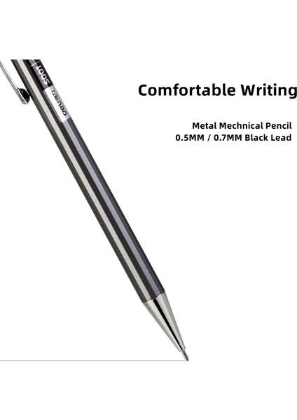 2 Açar 0.7 mm Delı Metal Mekanik Kurşun Kalem 0.5/0.7 mm Siyah Kurşun Yazma Kalem Çizim Eskiz Kalem Okul Malzemeleri (Yurt Dışından) indirimleri