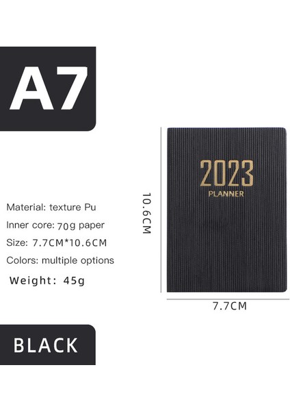 B 1 Adet 2023 A7 Mini Dizüstü 365 Gün Taşınabilir Cep Not Defteri Günlük Haftalık Gündem Planlayıcısı Defterler Kırtasiye Ofis Okul Malzemeleri (Yurt Dışından)