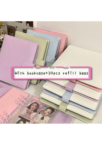 Ayırıcı Pag-2pc Sharkbang 25MM Halka A5 Colorblock Pu Bağlayıcı Kitap Toplama Kitaplık ile Tam Set, 20 Adet Dolum Kollu Hediye Seti Fotoğraf Kartları Albümü (Yurt Dışından)