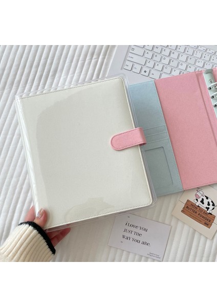 Ayırıcı Pag-2pc Sharkbang 25MM Halka A5 Colorblock Pu Bağlayıcı Kitap Toplama Kitaplık ile Tam Set, 20 Adet Dolum Kollu Hediye Seti Fotoğraf Kartları Albümü (Yurt Dışından)