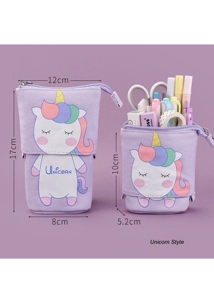 Unicorn Sevimli Kedi Kalem Kutusu Kawaii Kalem Kutusu Teleskopik Kalemlik Okul Malzemeleri Öğrenci Kırtasiye Kız Okul Seti Trousse Scolaire (Yurt Dışından)