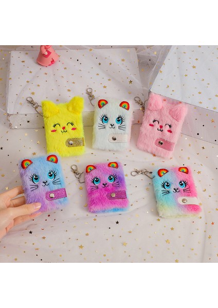 Rastgele Renk 1 Adet Kawaii Peluş Mini Dizüstü Bilgisayarlar Günlük Notlar Için Anahtarlık Not Defteri (Yurt Dışından)
