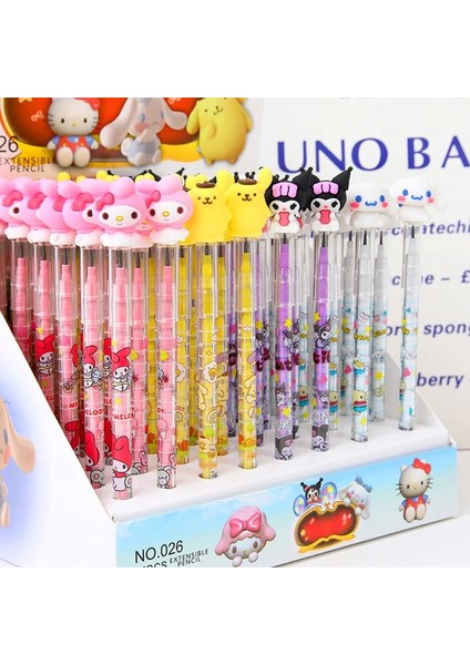 Sanrio 56 Adet Sanrio Kalemsiz 24/56 Adet Kawaii Kuromi Silikon Kafa Ilköğretim Okulu Yapı Taşı Kalem Ayrılabilir Çok Fonksiyonlu Kalem Hediye (Yurt Dışından) modelleri